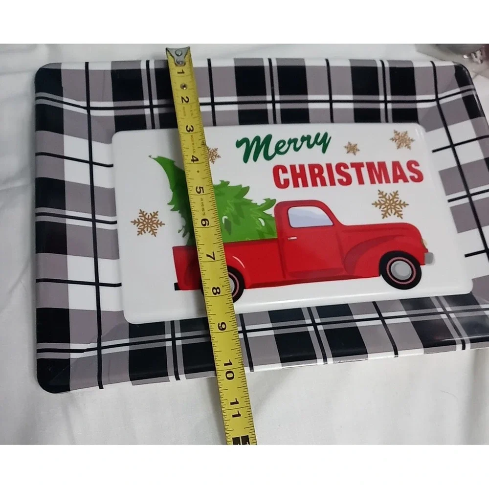 Christmas Ornament Lot With‎ Tree Skirt Country Red Truck Serving Tray
